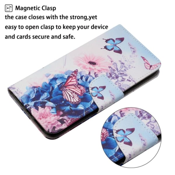 Wonderland Samsung Galaxy S22 Plus Flip Etui - Lilla Sommerfugl Multicolor