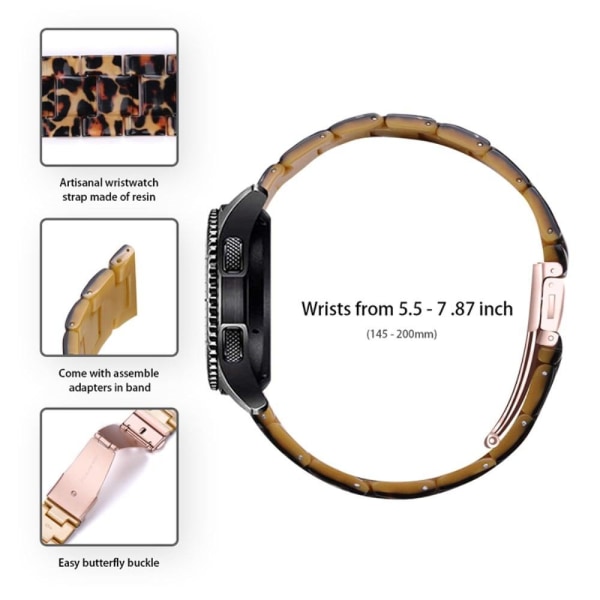 20mm Huawei Watch GT 2 42mm / Watch 2 hartsikellon hihna ruostumattomasta teräksestä valmistetulla soljella - Leopardi Brown