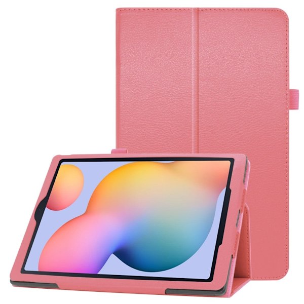 Samsung Galaxy Tab S6 Lite litchi tekstur læder flip taske - Lyserød Pink