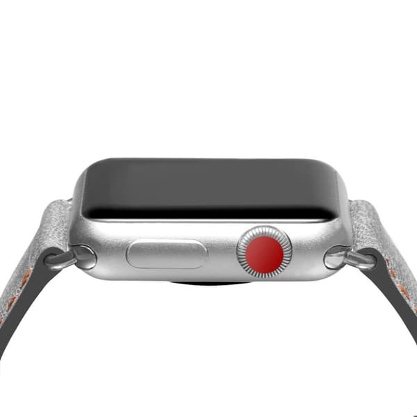 Apple Watch Series 5 44mm viileä aitoa nahkaa oleva kellonauha - Harmaa Silver grey