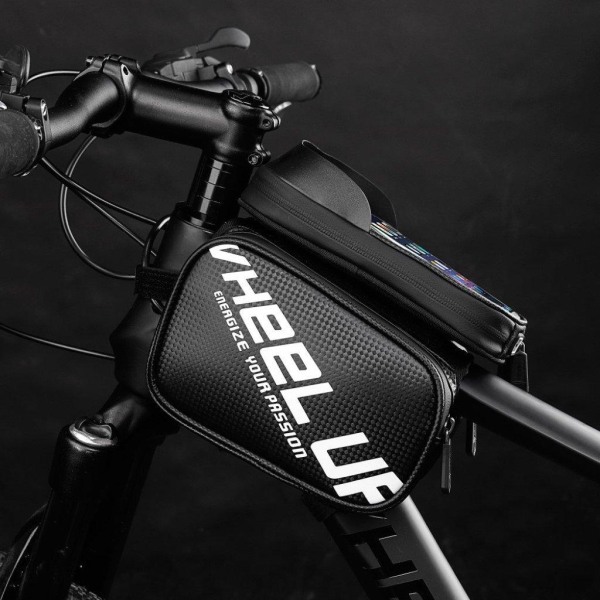 WHEEL UP waterproof bicycle bike top tube bag for 6.5-inch Smart Black