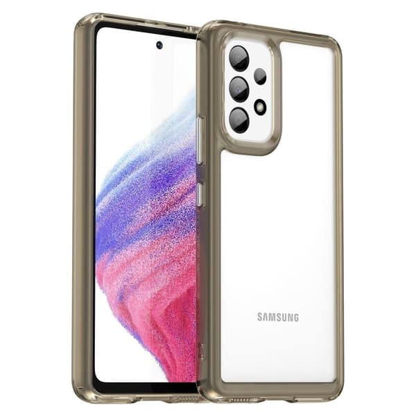 Samsung Galaxy A53 5G älykäs akryylikansi - Läpinäkyvä Harmaa Silver grey
