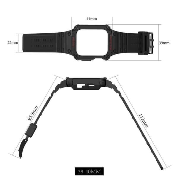 Apple Watch (41 mm) unik TPU-klokkerem - Svart / Gull Black
