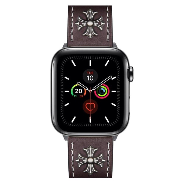 Apple Watch Series 5 / 4 40mm aito viileä nahkainen ranneke - Viininpunainen Red