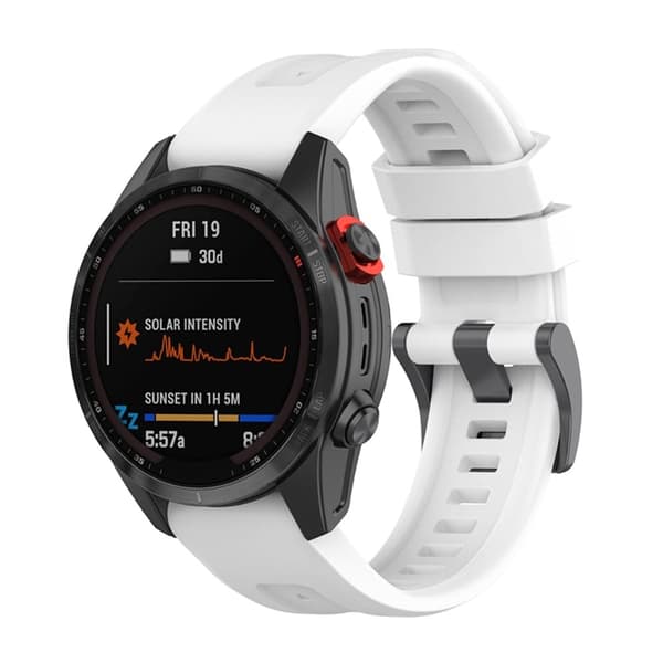 20 mm Garmin Fenix 7S / Instinct 2S klockarmband i silikon med metallspänne - Vit Vit
