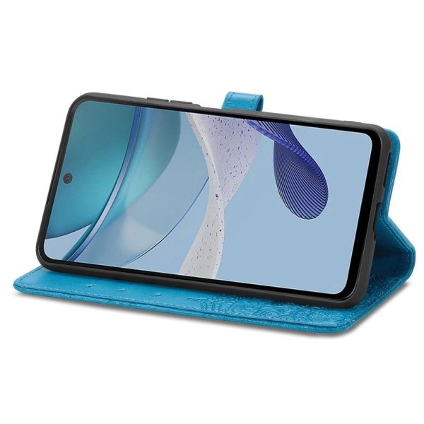 Mandala läder Motorola Moto G53 fodral - Blå Blå