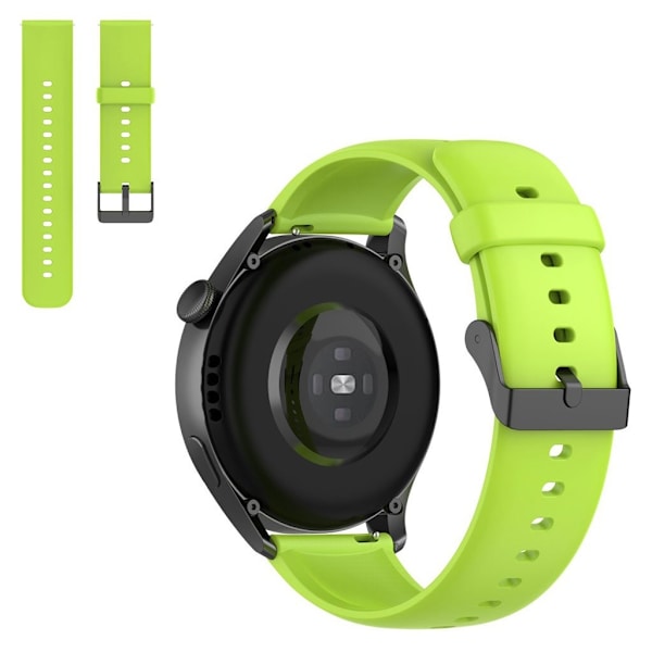 22 mm silikoneurrem med spænde i rustfrit stål til Huawei-ur - Lime Green