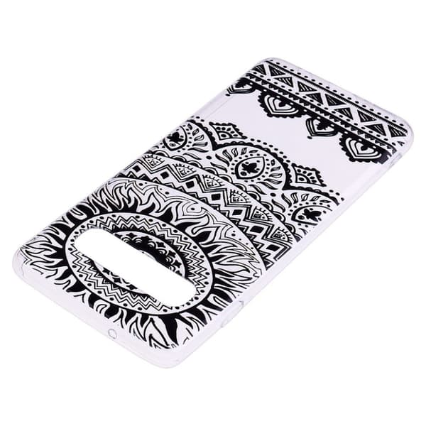 Samsung Galaxy s10 Plus Fleksibelt Etui Med Mønster - Svart Blomst Black