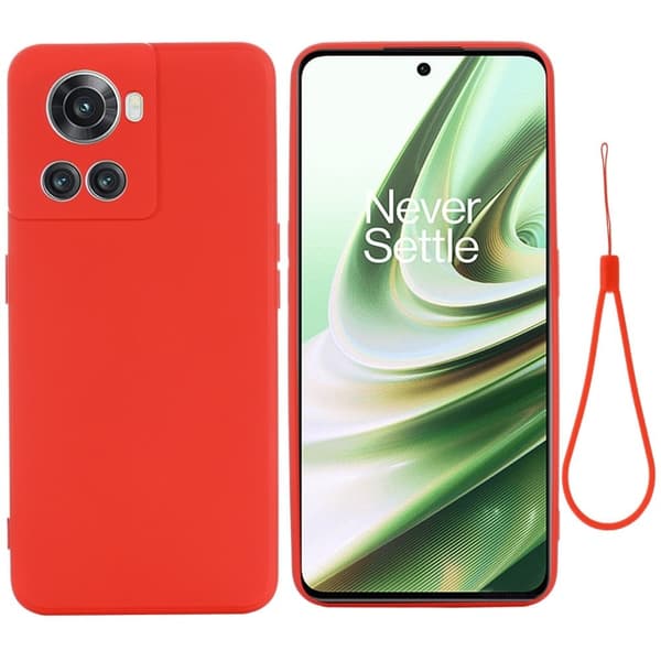 Matt flytende silikondeksel for OnePlus 10R / OnePlus Ace - Rød Red