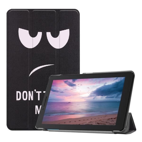 Lenovo Tab E8 kuosillinen tri-fold nahkainen Suojakotelo - Do Not Touch Me Multicolor