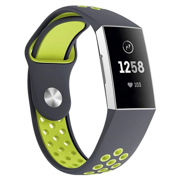 Fitbit Charge 3 kaksivärinen silikonikellonauha - Harmaa / Vihreä Green