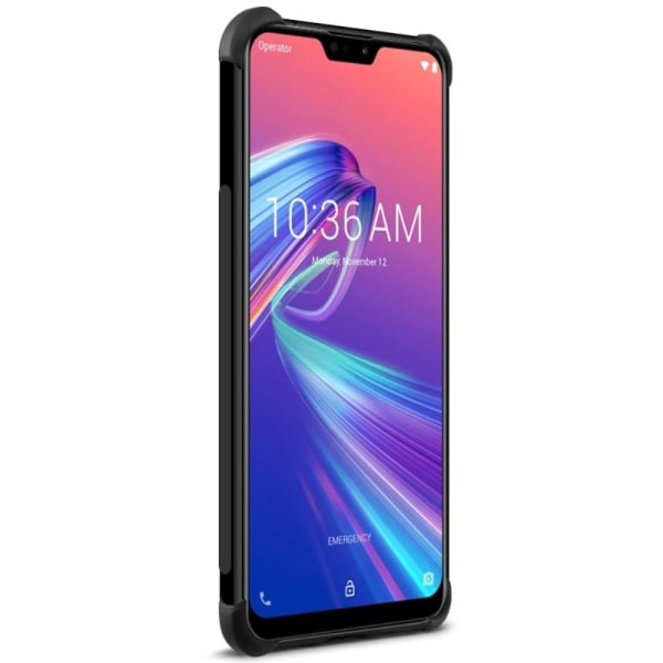 IMAK Asus ZenFone Max Pro (M2) pudotuksenkestävä ihon tuntuinen suojakotelo - Metalli Musta Black