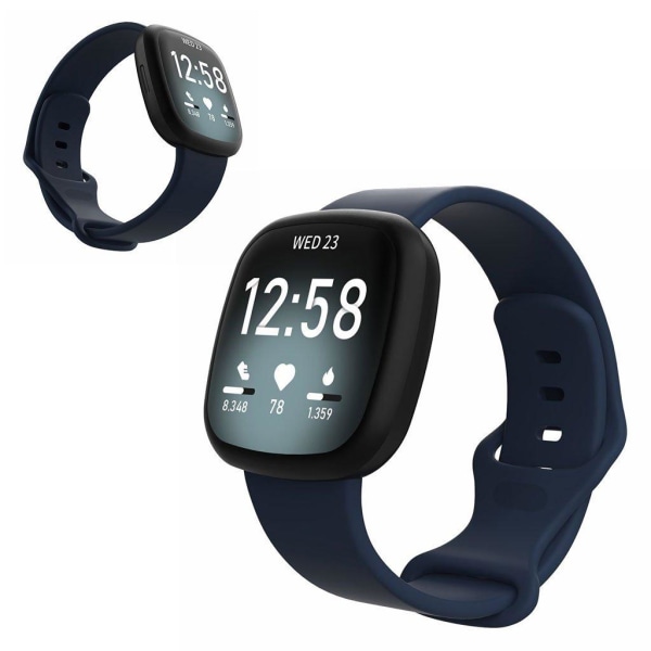 Fitbit Versa 3 / Sense silikoninen kellonauha - Laivastonsininen Koko: L Blue