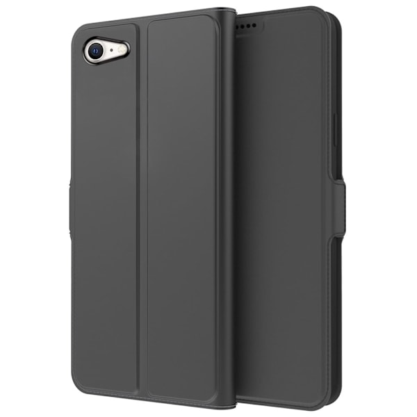 Smidigt och tunt PU-läder iPhone SE (2022) / iPhone SE 2020 / iPhone 7 fodral - Svart Svart