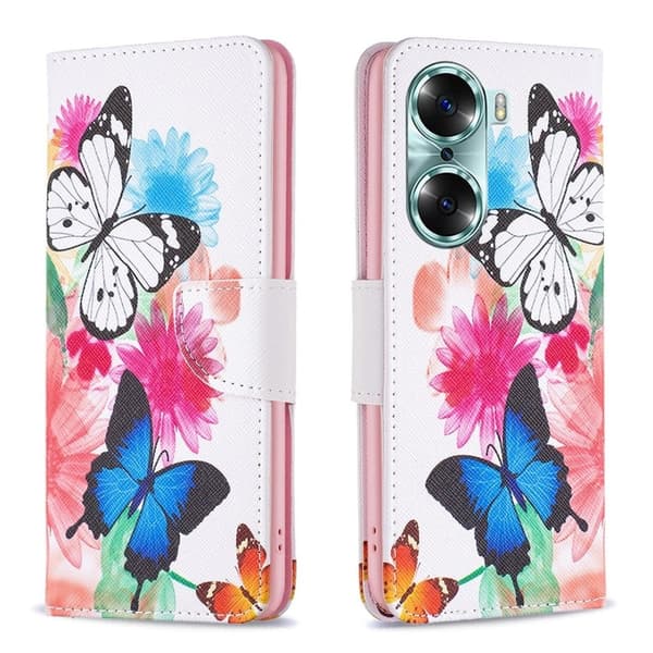 Wonderland Honor 60 flip etui - To Sommerfugle Multicolor