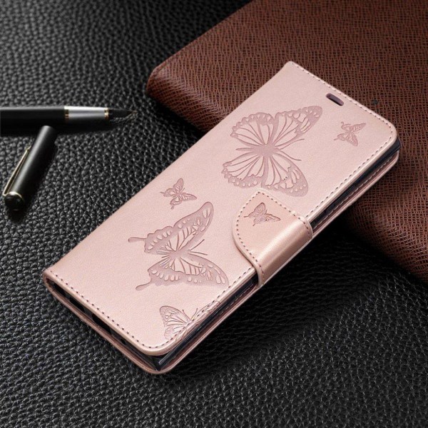 Butterfly läder Samsung Galaxy Note 20 Ultra fodral - Rosa Rosa