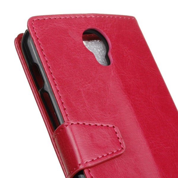 Edwardson Alcatel Pixi 4 (5) 3G PU Leather Wallet Case - Hot Pin Pink