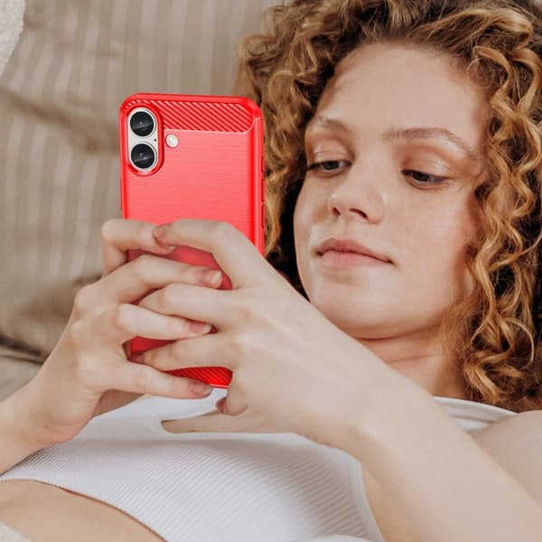 Carbon Flex iPhone 16 Plus cover - Rød Red