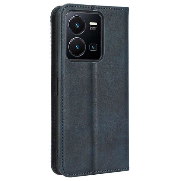 Bofink Vintage Vivo Y22 (2022) / Y35 (2022) / Y22s Læder Etui - Blå Blue