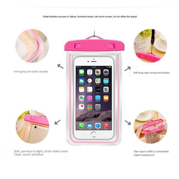 Universal luminous waterproof bag for 7.2 inch smartphone - Green Green