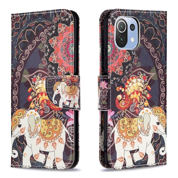 Wonderland Xiaomi 11 Lite 5g Ne / Mi 11 Lite 5g / 11 Lite Läppäkotelo - Flower And Elephant Multicolor