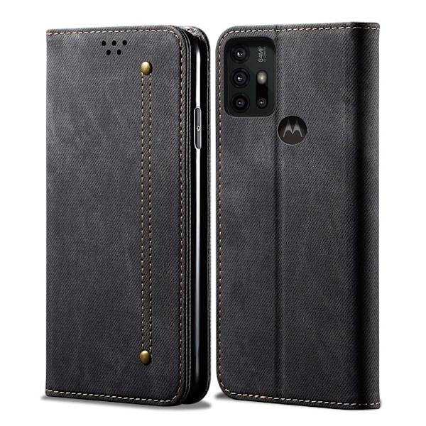 Jeans Motorola Moto G30 Flip Etui - Sort Black