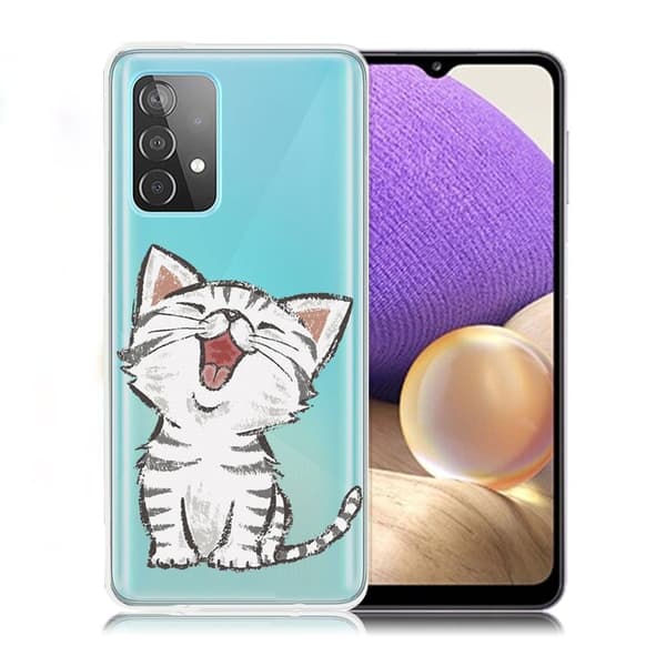 Deco Samsung Galaxy A32 5G Etui - Katt Silver grey