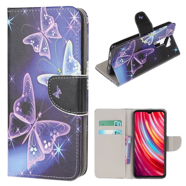 Wonderland Xiaomi Redmi Note 8 Pro flip-etui - Livlige Sommerfugler Multicolor