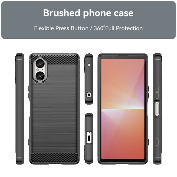 Carbon Flex Etui Sony Xperia 5 V - Sort Black