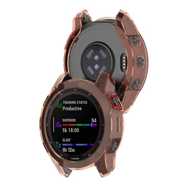 Garmin Fenix 7X / 7X Solar transparent skydd - Transparent Rosa Rosa