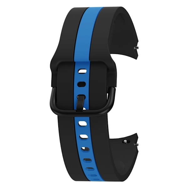 Cool silikoneurrem i linjedesign til Samsung Galaxy Watch 4 - Sort / Blå Black