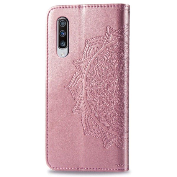 Mandala Samsung Galaxy A70 Flip etui - Rødguld Pink