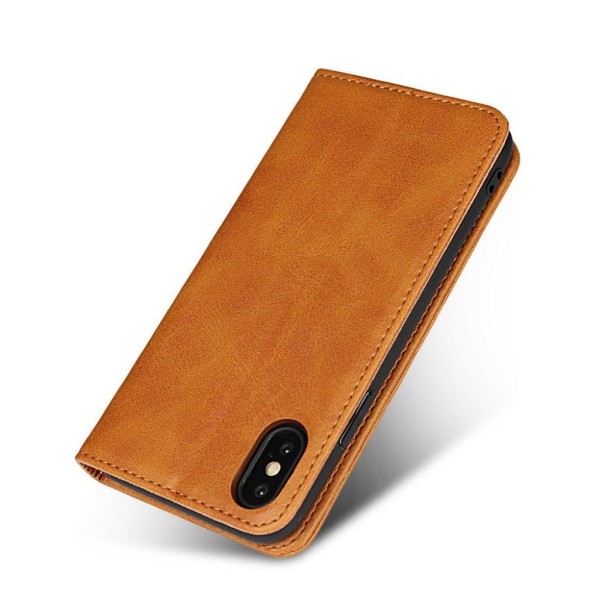 iPhone XS magneettinen lompakko suojakotelo muovista pinnoitettu Brown
