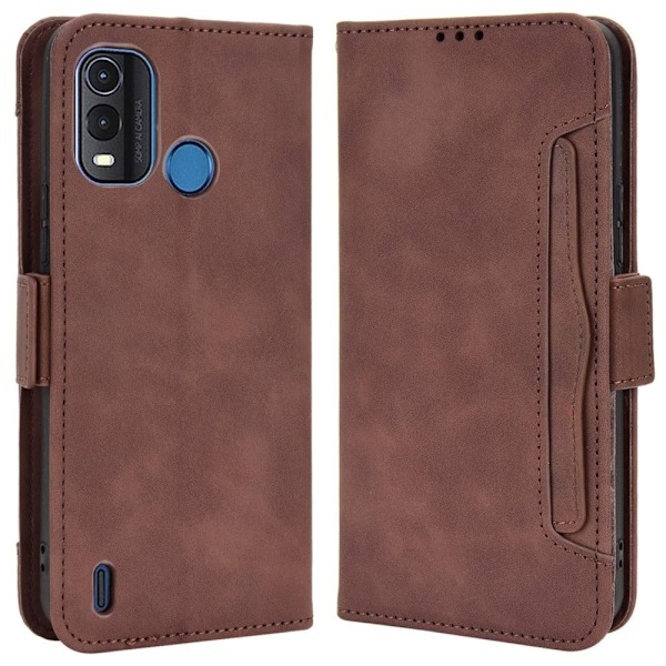 Stilfuldt Læder Etui med Pung til Nokia G11 Plus - Brun Brown