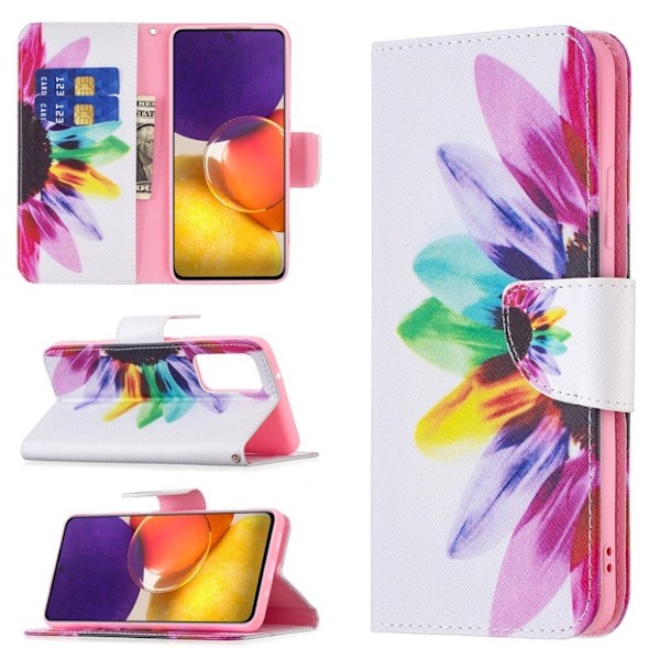 Wonderland Samsung Galaxy A82 5G Flip etui - Farverig kronblade Multicolor