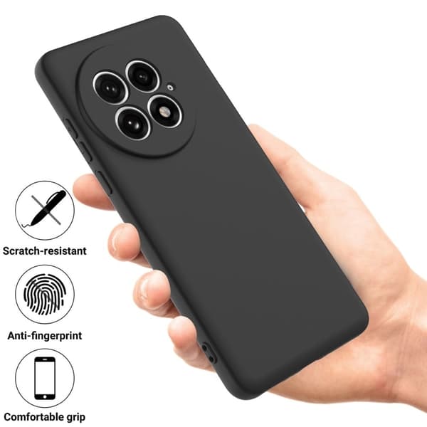 Matt flytende silikondeksel for OnePlus 13 - Svart Black