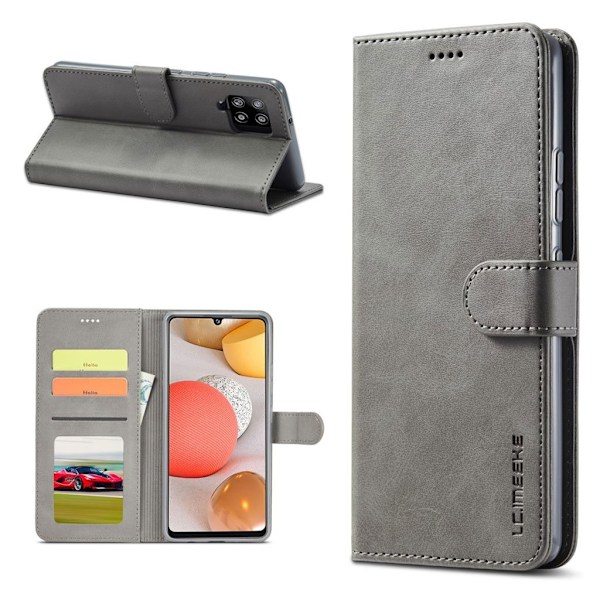 LC.IMEEKE Samsung Galaxy A42 5G flip case - Harmaa Silver grey