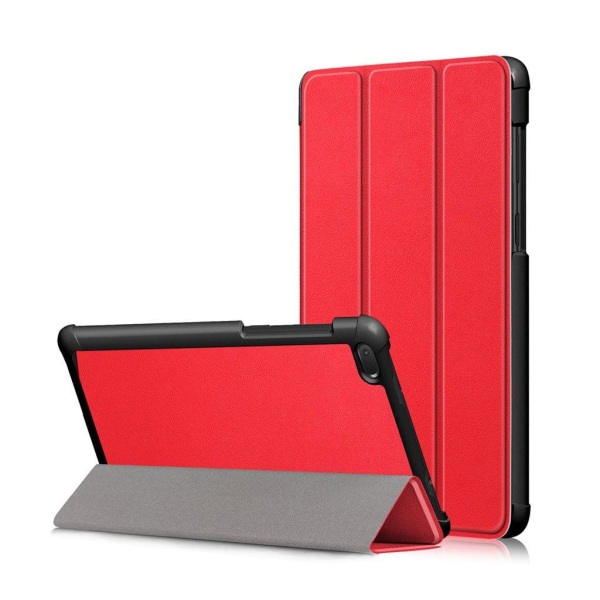 Lenovo Tab E7 tre-folds læder flip etui - Rød Red