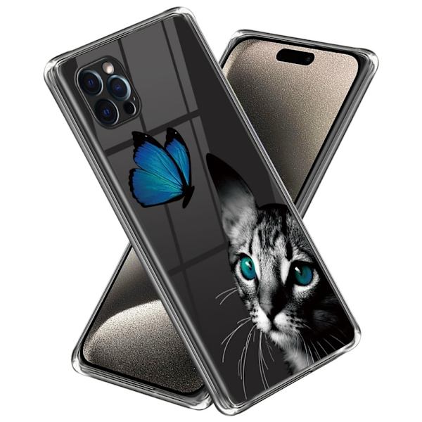 Deco iPhone 16 Pro Max kotelot - Kissa Ja Perhonen Blue