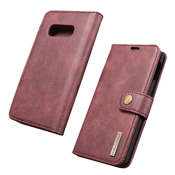 DG.MING Samsung Galaxy S10e 2-in-1 haljasnahkainen suojakotelo - Punainen Red