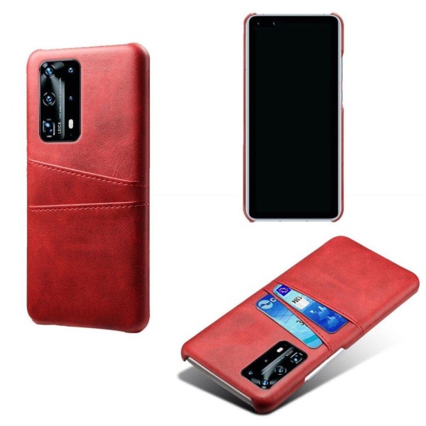 Huawei P40 Pro skal med korthållare - Röd Röd