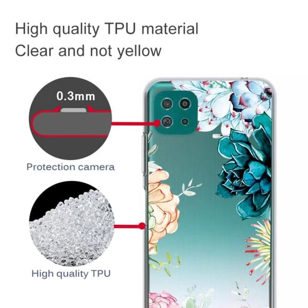 Deco Samsung Galaxy A22 5G Etui - Blomst Transparent