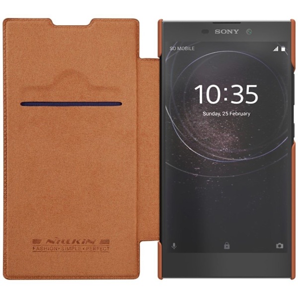 NILLKIN Sony Xperia L2 mobilfodral konstläder plast korthållare - Brun Brun