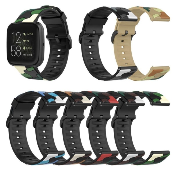 Fitbit Versa 2 / Lite camouflage silicone watch band - Black Svart