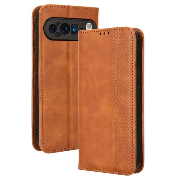 Bofink Vintage Google Pixel 9 nahkakotelo - Ruskea Brown