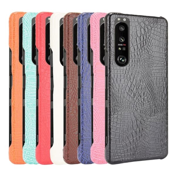 Croco Etui Sony Xperia 1 III - Rosa Pink