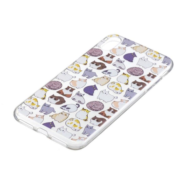 iPhone Xr gel etui med mønsterprint - Cartoon Cats Multicolor