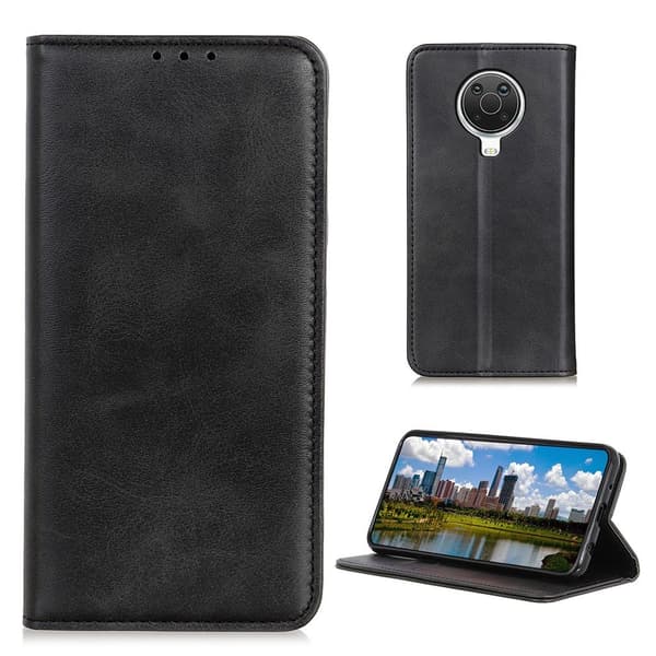 Wallet-style ægte Læder Flipcase til Nokia G10 / G20 / 6.3 - Sort Black