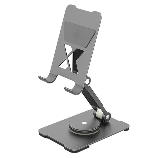 Yleiskäyttöinen alumiiniseoksesta valmistettu puhelimen ja tabletin pidike - Harmaa Silver grey