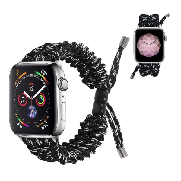 Apple Watch Series 6 / 5 40mm braided watch band - Black / White Svart